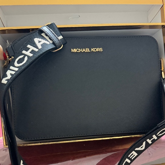 Michael Kors Black Crossbody with Gold Accents - Picture 2 of 4